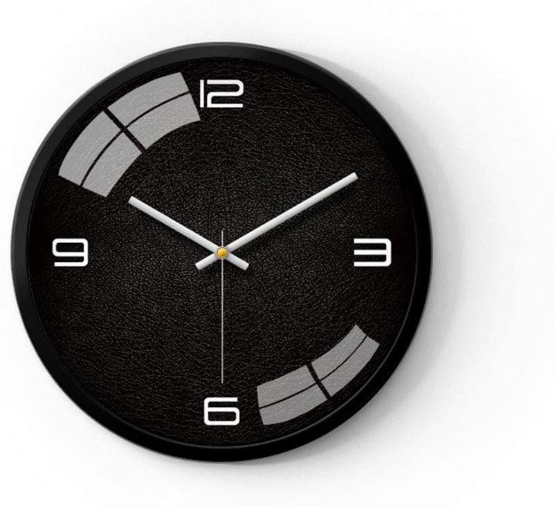 Horloge à quartz mouvement de balayage sans tic-tac noir