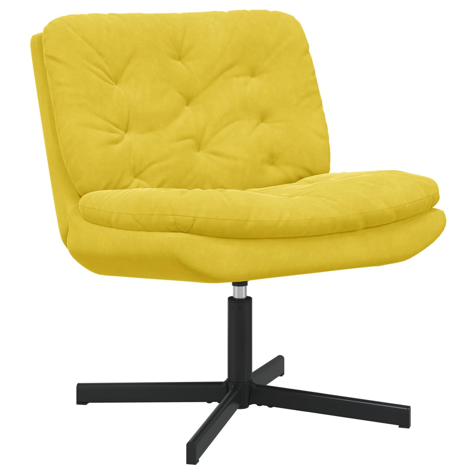 vidaXL Fotel relaksacyjny obrotowy Żółty 63 x 75 x 76 cm Aksamit