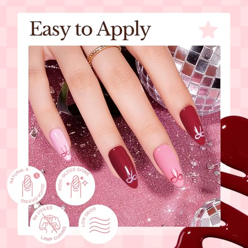 Image of AZUREBEAUTY Pink Nail Polish Set, 4 Pink Shades Nail Color Kit Glossy Nail Polish for Natural Nails, DIY Manicure Salon Home Gift for Women