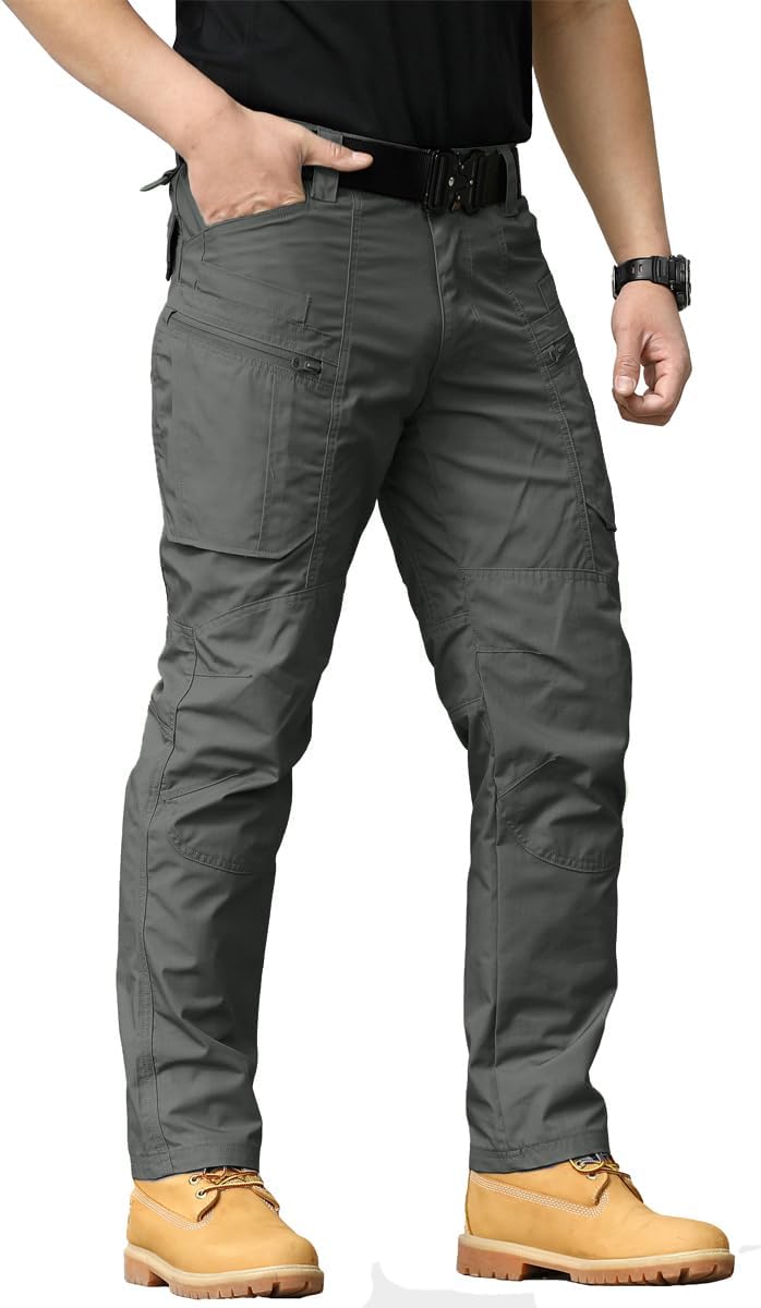 NAVEKULL Men's Hiking Tactical Pants Rip-Stop Military Combat Cargo Pants Lightweight Army Work Outdoor Trousers