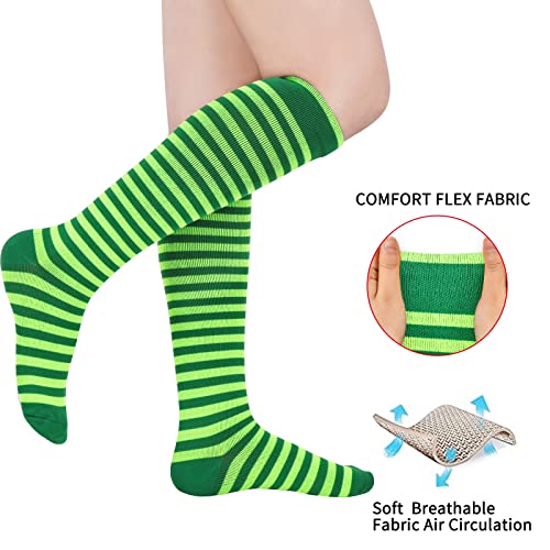Compression Socks Women And Men Circulation, 4 Pairs 15-20Mmhg Knee High Compression Socks For Running, Travel, Athletic, Nurses #TOP6
