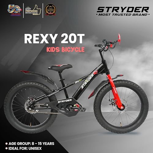 Image of Stryder 20T BMX Rexy DD (Dual Disc) Kids Cycle Age 7-13 Years Height 48-60 inch Black /Red