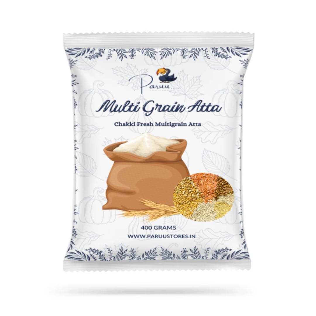 Paruu Multigrain Atta 5Kg – 100% Natural Blend of Whole Wheat, Ragi, Jowar, Bajra & More | High Fiber, Protein & Essential Nutrients | Stone-Ground & Preservative-Free | Soft & Nutritious Rotis | From Farm to Your Home