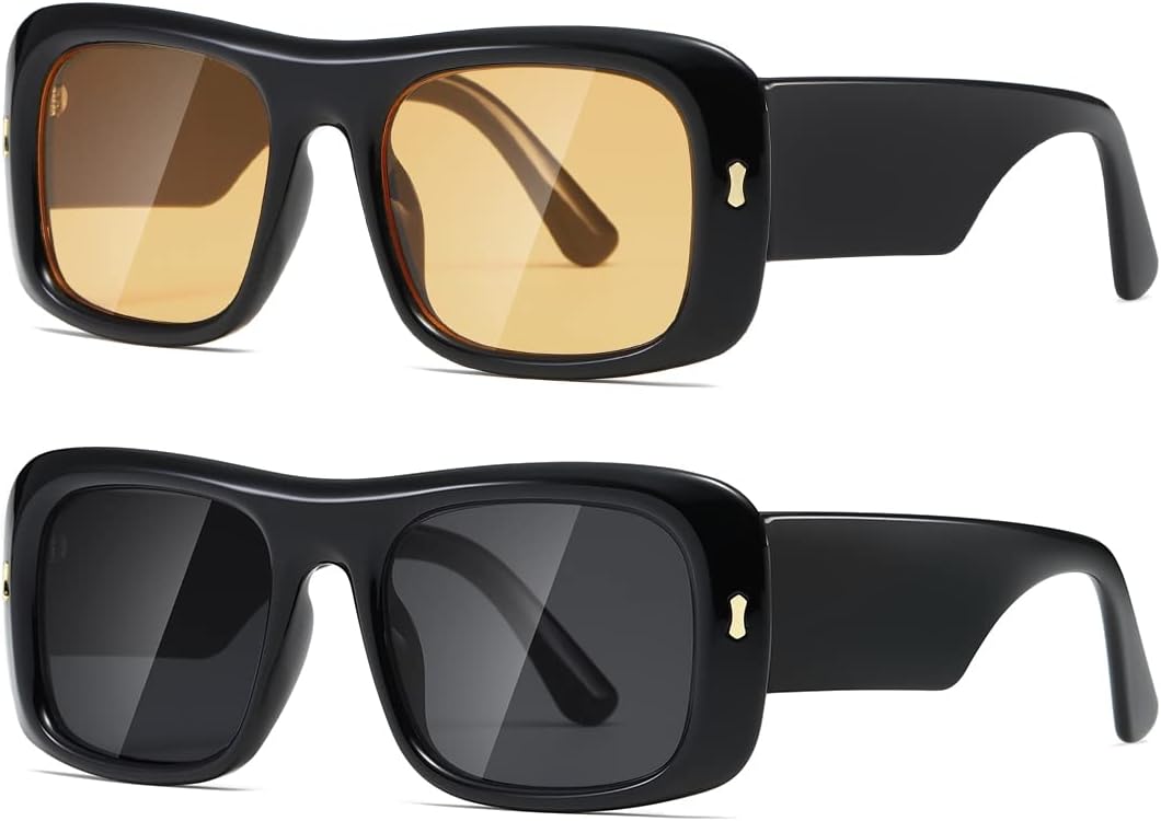 kimorn Sunglasses for Women Men Trendy Retro Fashion Sun Glasses 90’s Vintage Y2K Oversize Square Frame Shades K1337