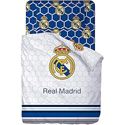 Tejidos Madrid Cortinas Real Madrid Juego De Sabanas de 3 Piezas Cama 90(160x270 + 90x200/25 + 50x80 cm) RM 182062-90