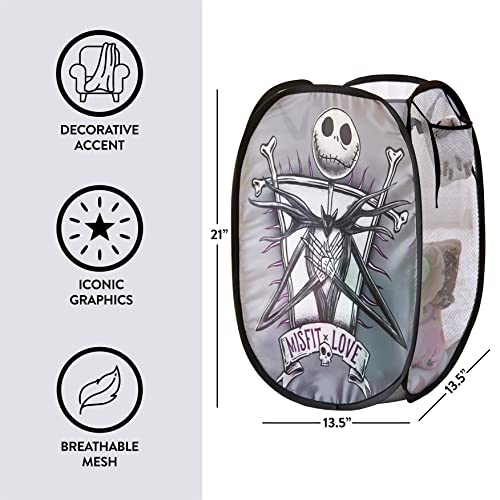 Image of Idea Nuova Disney Nightmare Before Christmas Pop Up Laundry Storage Hamper with Durable Carry Handles, 21 inch H x 13.5 inch W X 13.5 inch L
