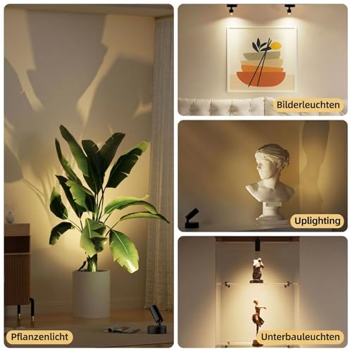 Bonsery Lot de 2 spots muraux à batterie 5500 mAh avec minuterie, 3 couleurs à intensité variable, avec télécommande tactile, rotation à 350°, rechargeable, lampe murale intérieure, décoration pour – vue 6