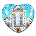 UK Winchester - Magnete da frigorifero per frigorifero, collezione di adesivi decorativi da viaggio, souvenir a forma di cuore, in cristallo