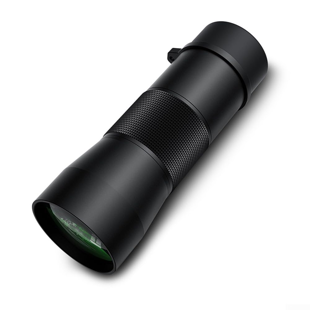 HD-Monokular-Teleskop 8 x 42/10 x 42, IPX7 wasserdicht, mit Stickstoff gefüllt, Metallgehäuse, Hochleistungs-Zielfernrohr für Vogelbeobachtung, Wandern, Camping, Wildbeobachtung, schwarz (8 x 42)