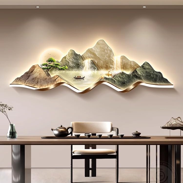 Décoration murale 3D LED moderne pour salon et chambre