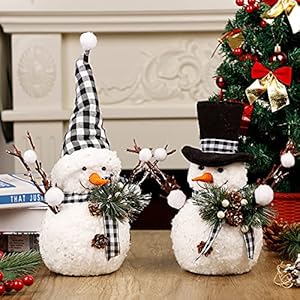winemana Christmas Table Decorations, Set of 2 Snowman with Pine Cone Twigs, Winter Tabletop Decor for Indoor Home Kitchen Office Room Xmas Gifts Holiday Party winemana Christmas Table Decorations Set of 2 Snowman with Pine Cone Twigs Winter Tabletop Decor for Indoor Home Kitchen Office Room Xmas Gifts Holiday Party