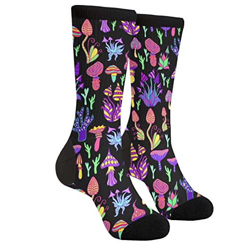 Cool Socks For Men Women Fun Novelty Crew Socks, Mushroom2, One size