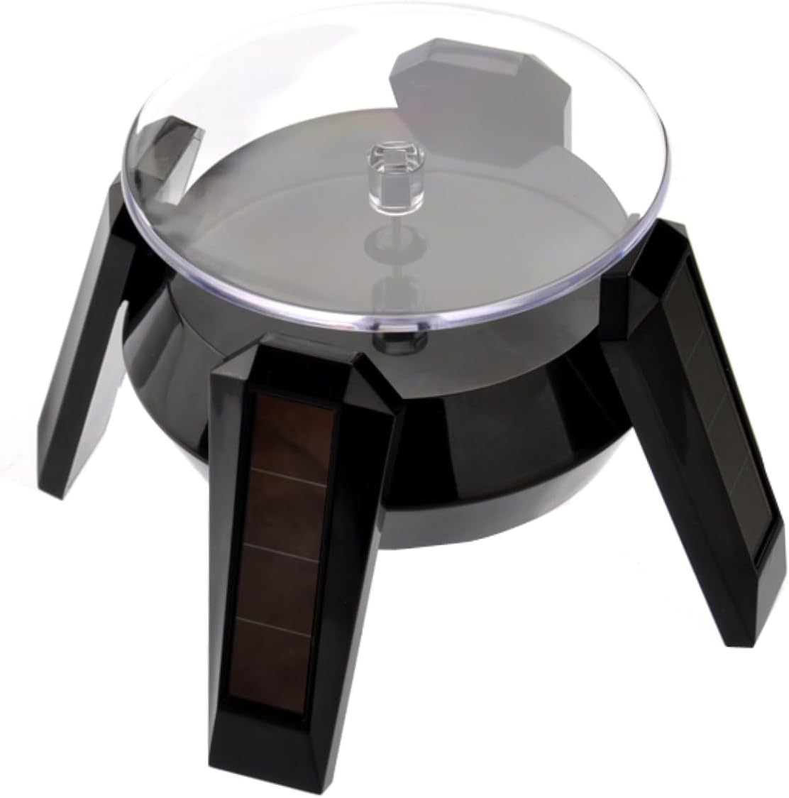 Holibanna Solar-Powered Rotating Display Turntable for Cell Phones Watches Jewelry Black for Retail Advertising and Exhibitions