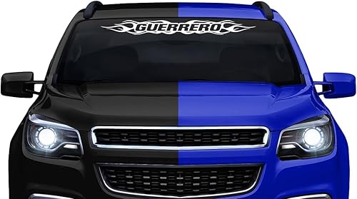Miniatura 2 de Guerrero MX Mexico Decal Sticker Windshield Window Vinyl Graphic Banner Rear Back Car Truck SUV Vehicle Estado Calcomanía Troca Carro Flame Fire