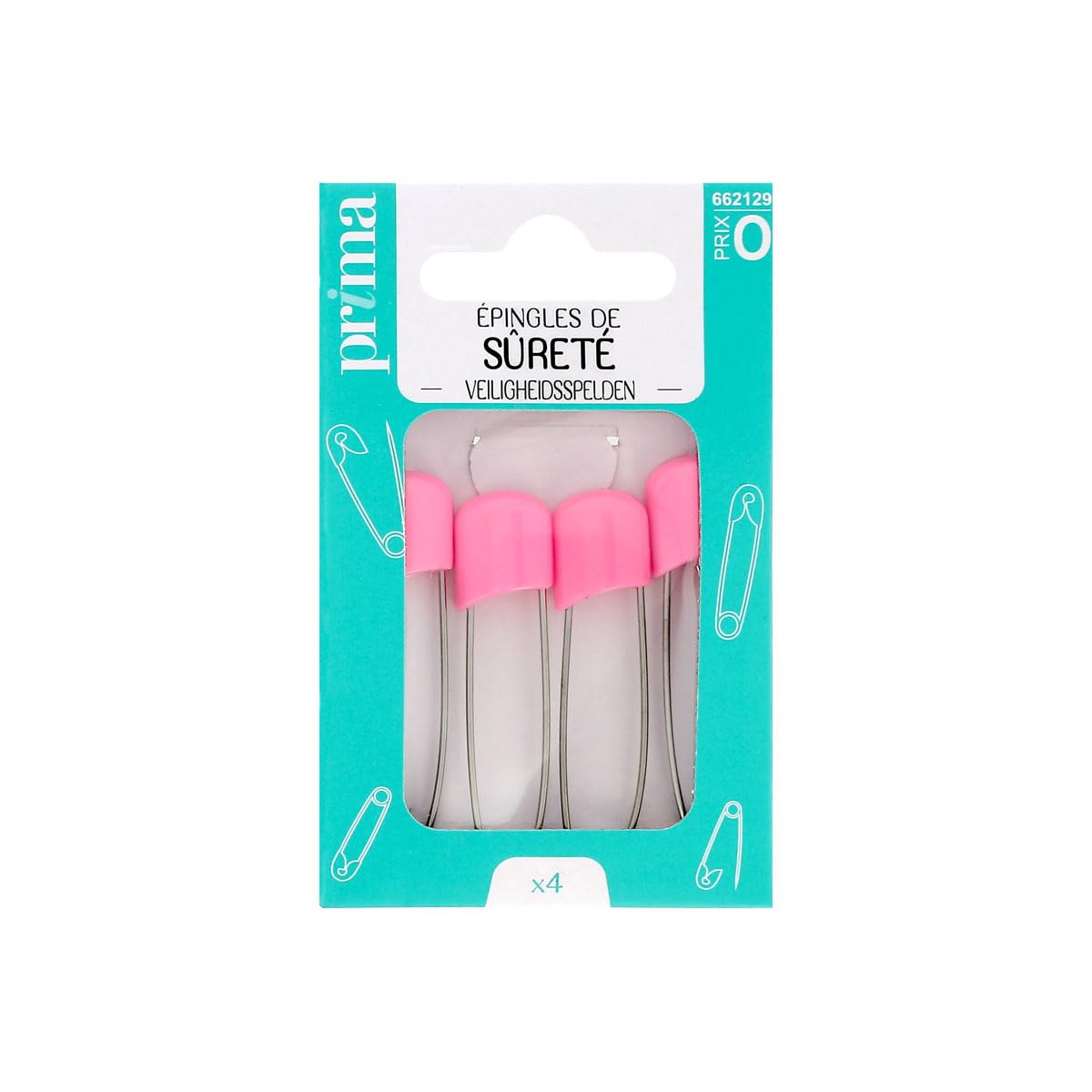 Prima Mercerie | Épingles de sûreté bébé – Lot de 4 – Sécurité renforcée avec embout plastique – Spécial bébés