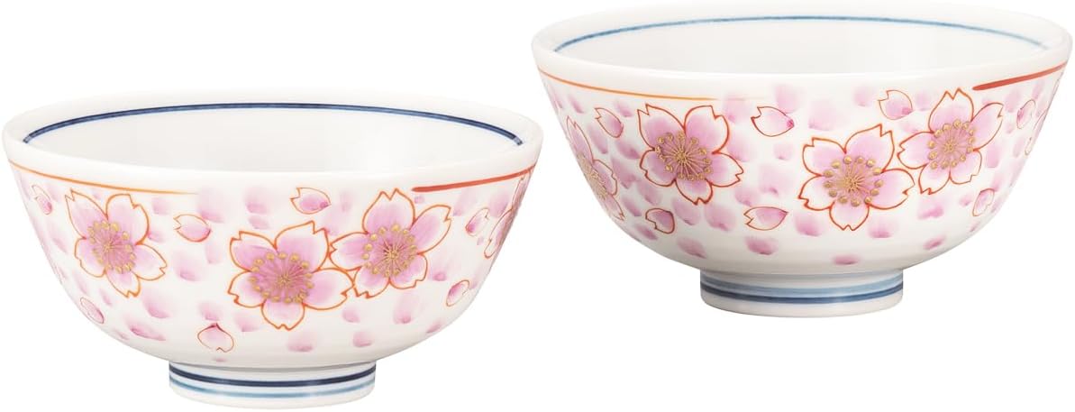 Kutani Iwataya K9-564 Rice Bowl, Kinsaizakura