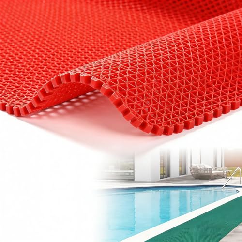 Alfombra de PVC antideslizante para suelo de drenaje de 5 mm de grosor, rollo de alfombras comerciales versátiles y resistentes para interiores, cocina, bar, piscina, baño, 1,2 m de ancho, azul, 1,2 x