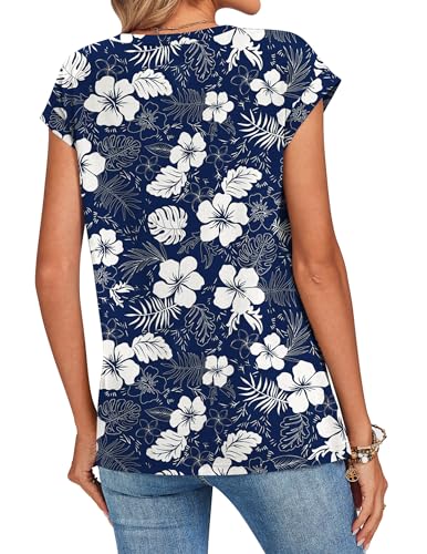 Image of Zeagoo Womens Tops Summer Casual Cap Sleeve Tshirts Shirts Business Dressy Spring Fashion Outfits Trendy Clothes