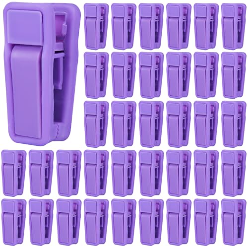 Image of KISEER 40 Pcs Plastic Baby Hanger Clips Slim-line Finger Clips Set for Clothes Hanger Velvet Hanger (Purple)