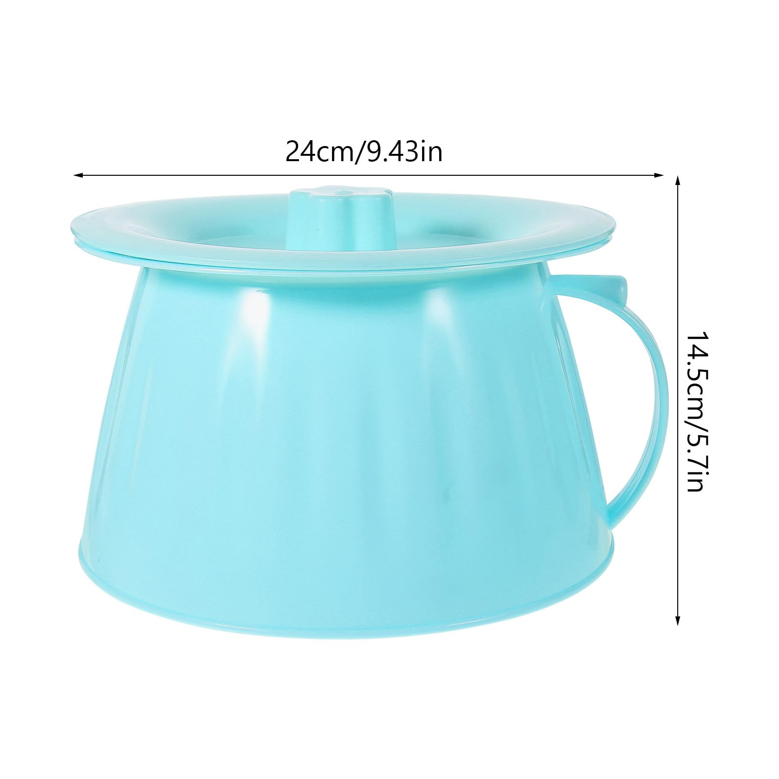 Vaso da Notte Portatile Blu in Pp Base Piatta e Superficie Liscia, Facile da Lavare, per Anziani e Donne in Gravidanza, Comodità in Camera da Letto
