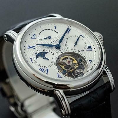 Sugess SE8007SW Tourbillon Master Power Reserve Indicator Bluesteel Seagull ST8007 Mechanical Mens Luxury Watch