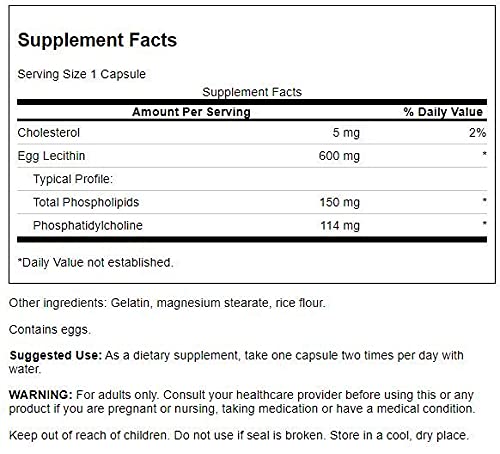 Swanson Egg Yolk Lecithin - Soy-Free Supplement - (60 Capsules) #TOP1