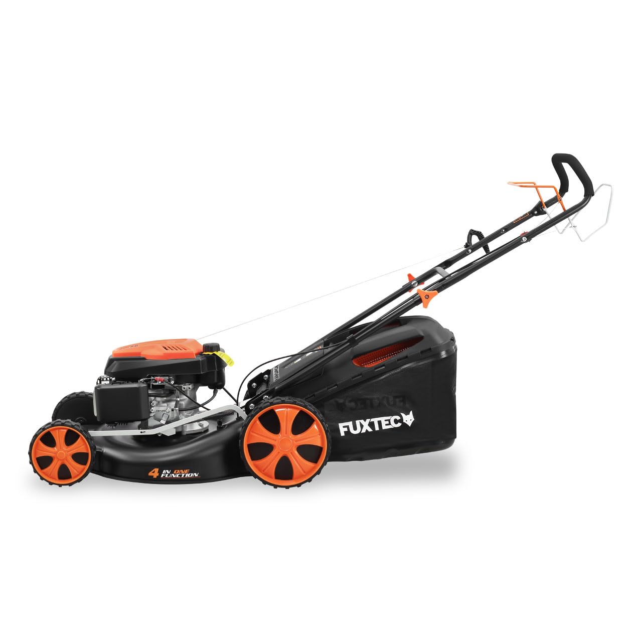 Kosiarka spalinowa FUXTEC 4w1 FX-RM5396, 5,3 KM, szer. koszenia 53 cm, regulacja 25–75 mm, kosz 70 l, funkcja mulczowania i wyrzut boczny