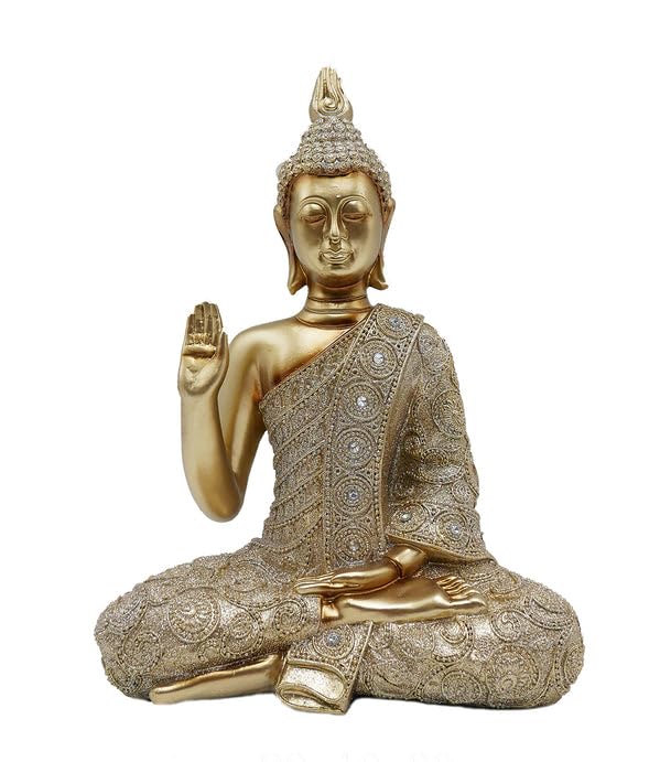 Estatua Buda Dorado Profundo 13 Pulgadas