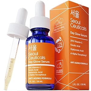 SeoulCeuticals Korean Skin Care Beauty – 20% Vitamin C Hyaluronic Acid Serum + CE Ferulic Acid Provides Potent Anti Aging, Anti Wrinkle 1oz