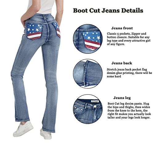 Women's High Rise Stretch Curvy Bootcut Jeans (Size 5-17)2