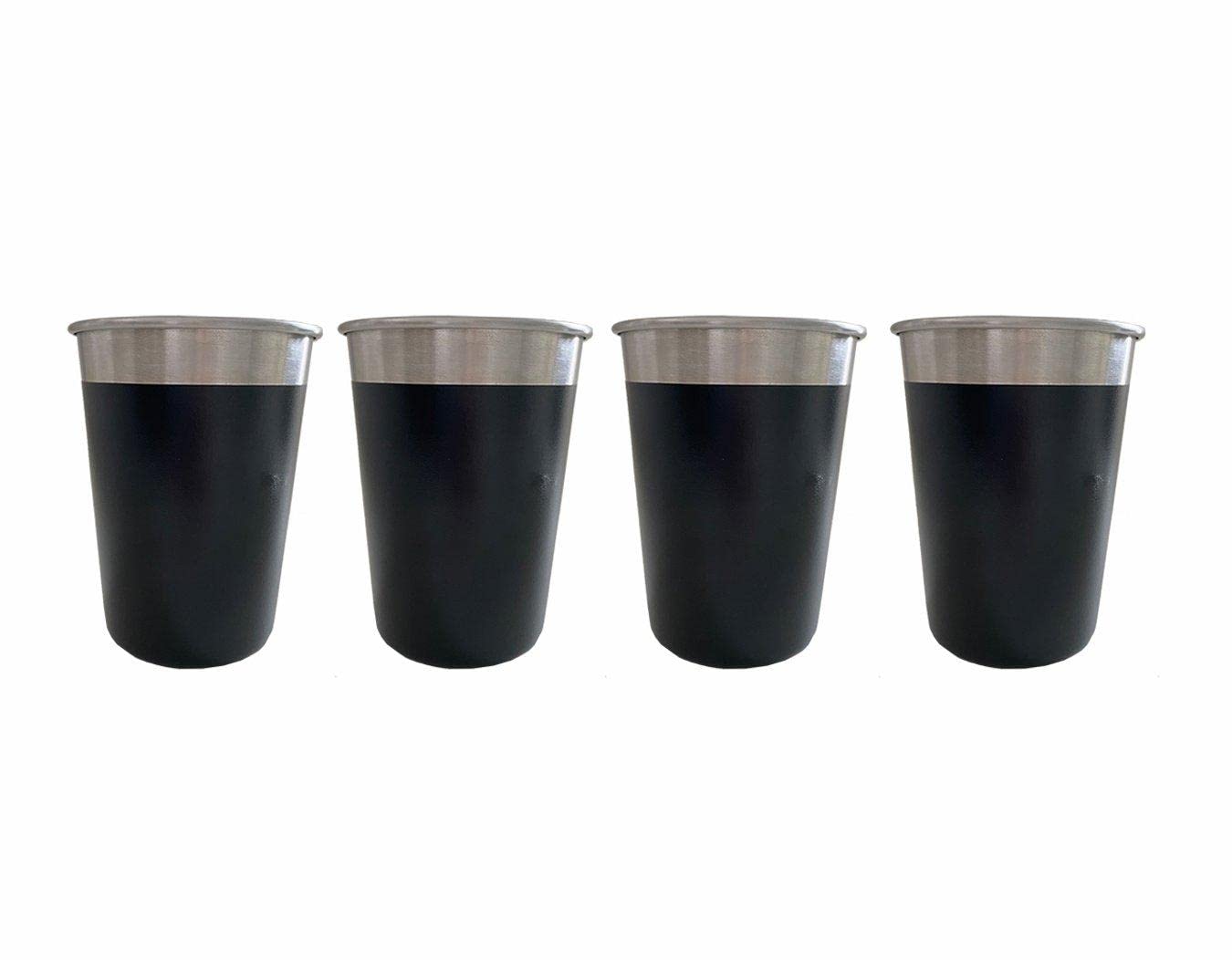 Gobelets noir mat haut de gamme lot de 4 pièces en grès artisanal