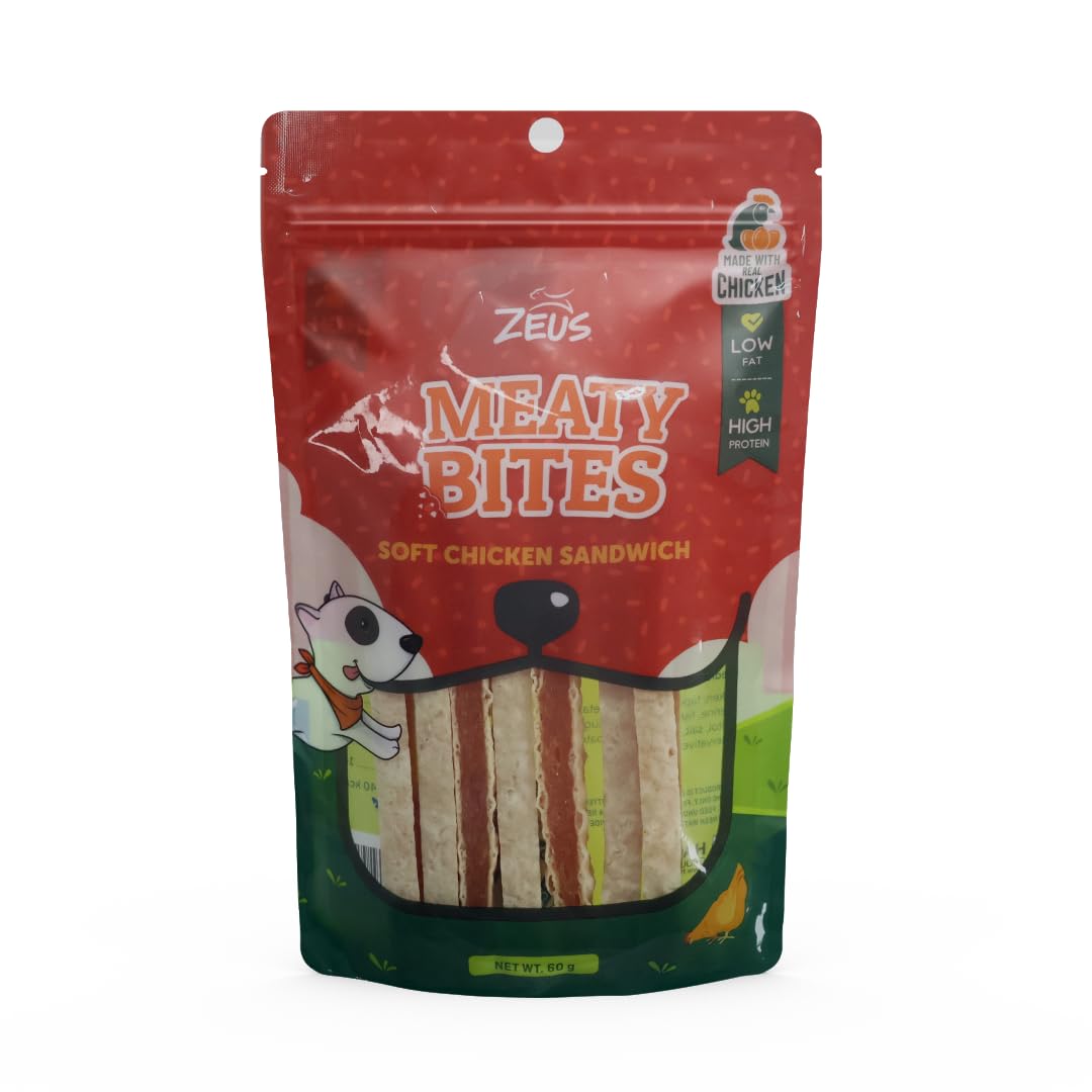 Zeus Meaty Bites Soft Chicken Sandwich, Easy to Digest Dog Treat That Can Be Fed as Snacks, Food Toppers, Or During Training (B0CDGX6KYR) Amazon Price History, Amazon Price Tracker