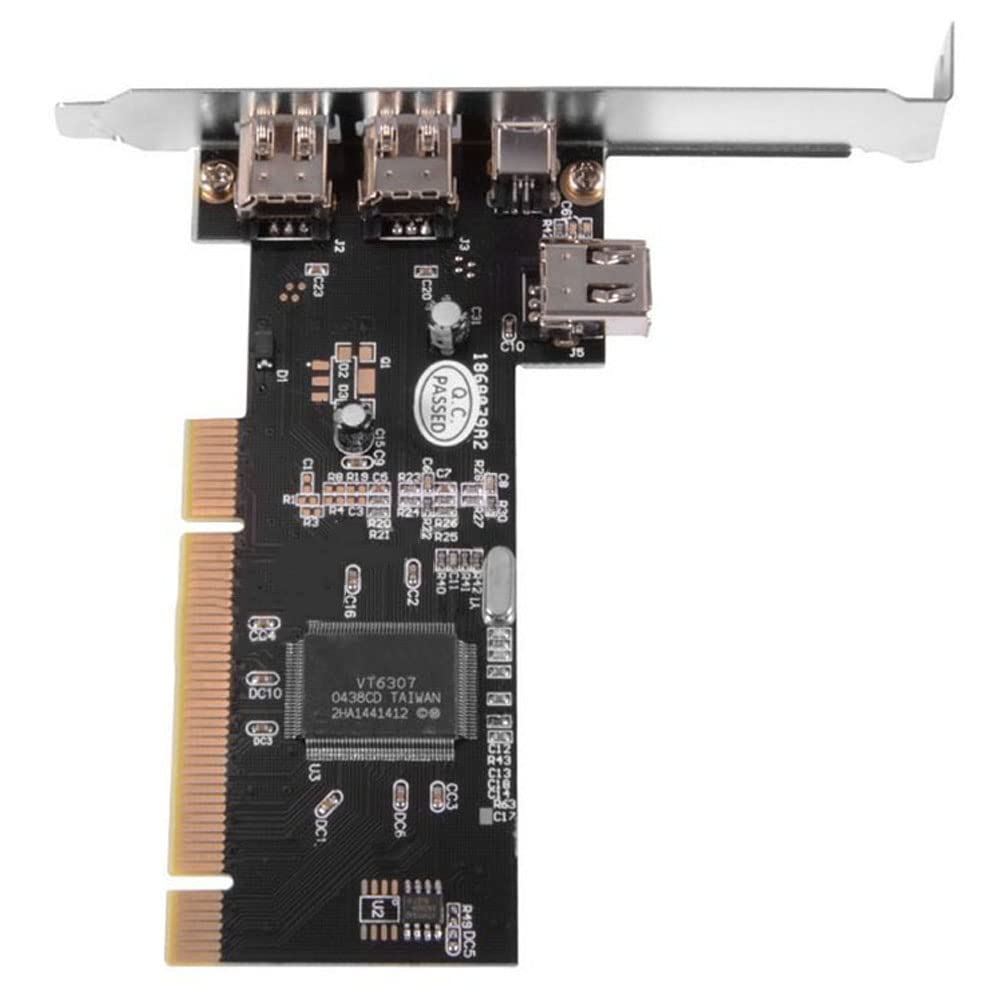 ezqnirk 1pcs PCI 4 Ports Firewire IEEE 1394 1394A 4/6 Pin Controller Card Adapter