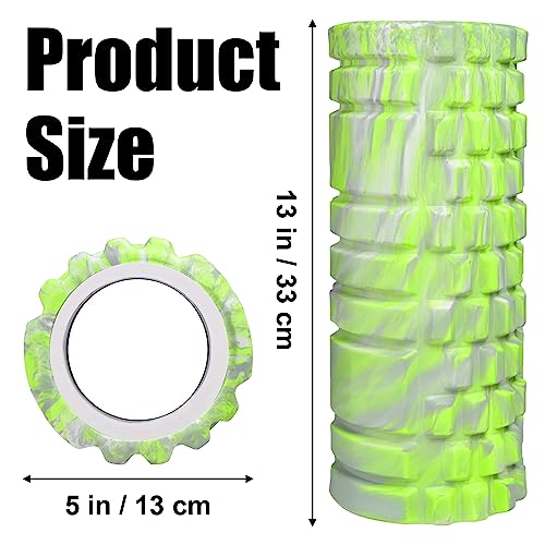 Foam Roller, POTOK 13 Inch Muscle Roller for Deep Tissue Muscle Massage and Recovery, Multicolor Foam Roller for Back, Body, and Legs,Grey-Green