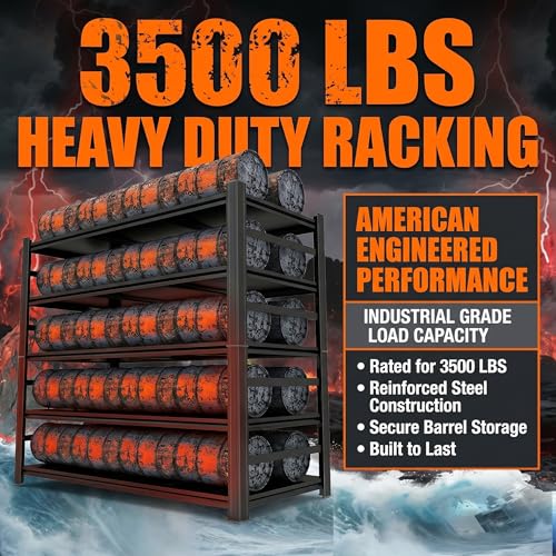 Upgrade 72" H Garage Shelving Unit, 3500LBS Heavy Duty 5-Tier Metal Storage Shelves with Anti-Fall Rails, Adjustable Industrial Steel Rack, Pantry Kitchen Basement Warehouse - Image 5