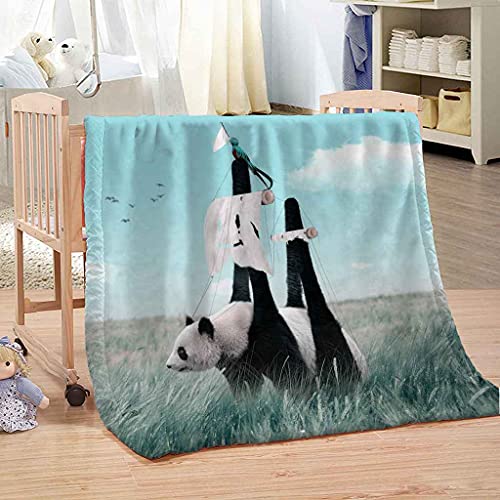 Couverture flanelle animal panda idée cadeau douceur originale - 4
