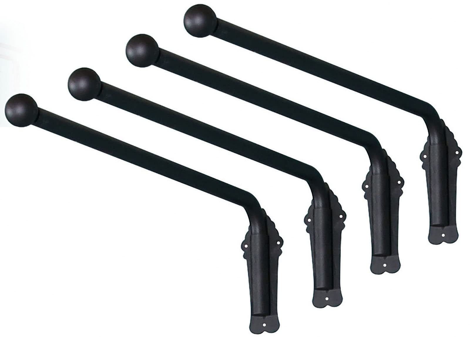 Gzglzdq Black 4 Pcs Swing Arm Curtain Rods, Heavy Duty Portiere Rod For Side Panels Window Curtain Display Stand Drapery Arm Front Door Curtain Rail Swing Arm (Color : Size : 70Cm)