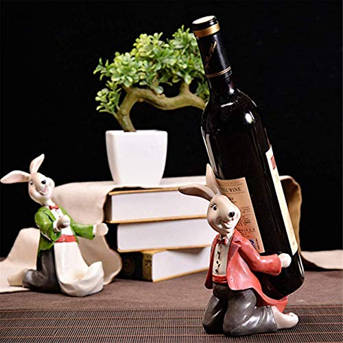 Porte-bouteille lapin rigolo en résine déco pour table