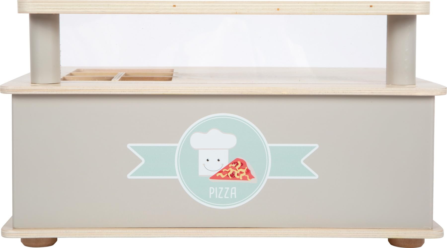 small Foot Pizzeria-Set aus Holz, multifunktionaler Pizzaofen mit umfangreichem Zubehör, hochwertiges Rollenspielset, für Kinder ab 3 Jahren, 12696, Holzfarben