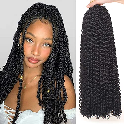 24 Inch Passion Twist Hair 7 Packs Natural Black Water