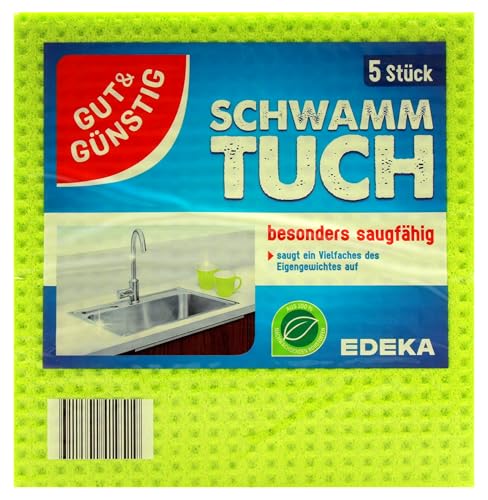 Gut & Günstig Schwammtuch 5 Stück 15er Pack (15 x 5 St.) Mehrfarbig