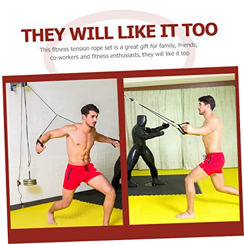 5 Conjuntos Conjunto Extrator De Bíceps Barra Reta Rotativa Treinador De Resistência De Ginástica Al