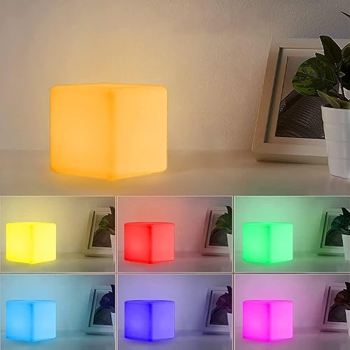 Miniatura 7 de Cubo de luz LED de 6 pulgadas lámpara de estado de ánimo para niños y adultos cubo de luz LED que cambia de color con control remoto lámpara de