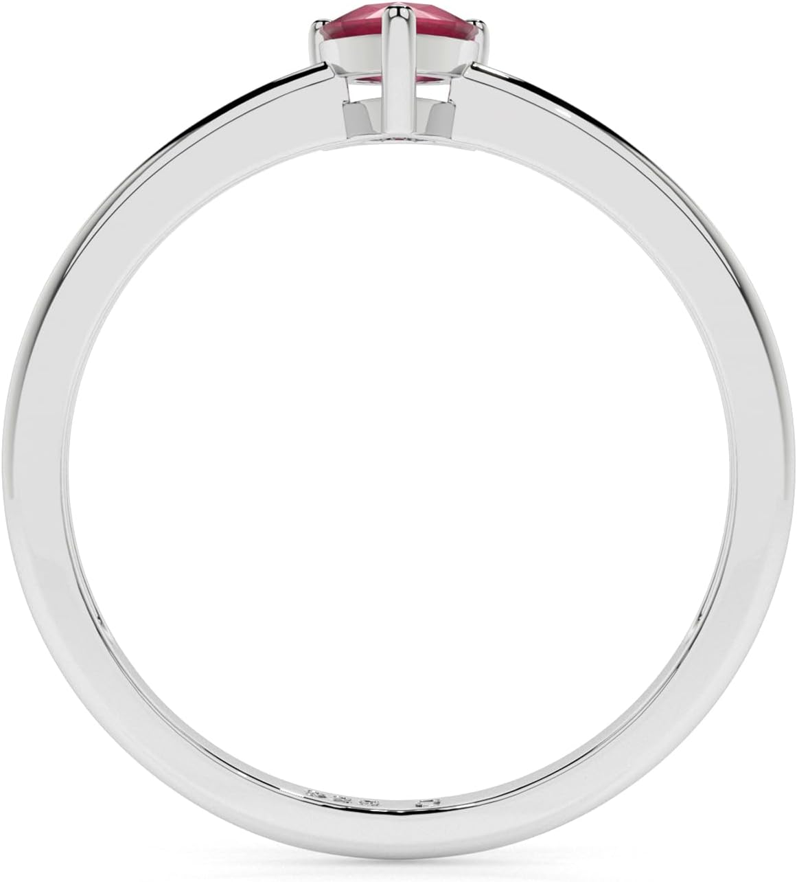 Natural Ruby Stackable Ring for Women in Sterling Silver, July Birthstone Jewelry Gifts for Her (Round, Oval, Pear)