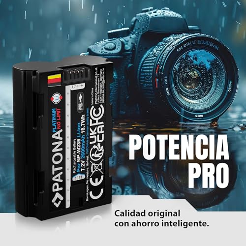 PATONA 2X Platinum NP-W235 Batería 2600mAh USB-C Input Compatible con Fuji Fujifilm GFX-50s II GFX-100S GFX100 II X-H2 X-H2S X-S20 X-T4 X-T5 GFX50 XH2 XH2S XS20 XT4 XT5 NPW235 NP W235 - imagen 8
