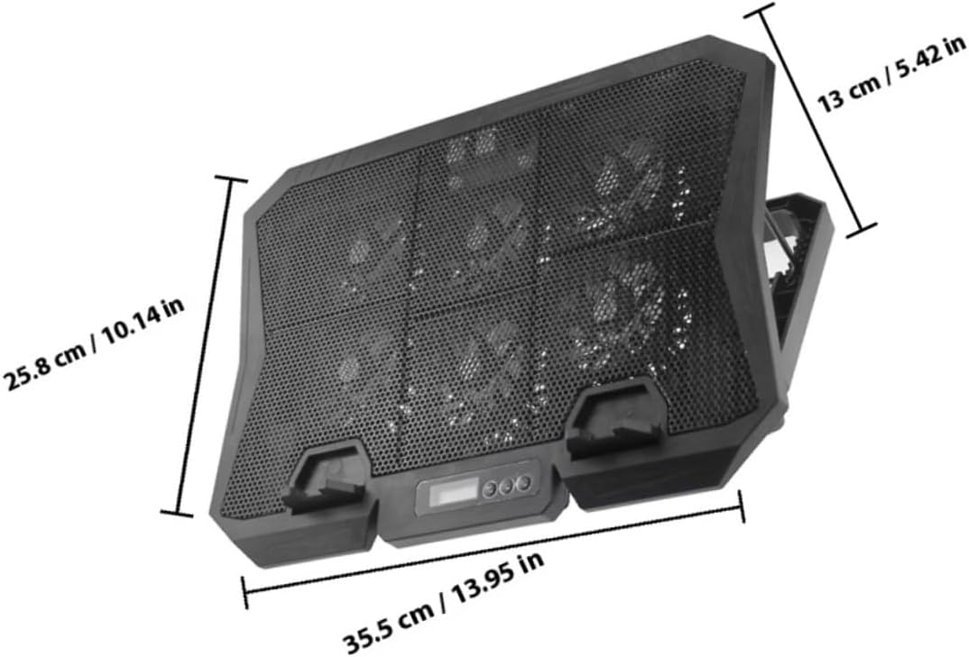 Adjustable Fan Laptop Cooling Pad 15.6-inch Quiet Laptop Stand Cooler Base for Gaming and Office Use with Blue LED Light