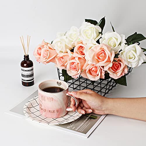 Funny 40Th Birthday Gifts For Women - Turning 40 Year Old Birthday Bday Gift Ideas For Wife, Mom, Daughter, Sister, Aunt, Best Friends, Coworkers - Fabulous Pink Marble Mug, Ceramic 11.5Oz Coffee Cup #TOP3