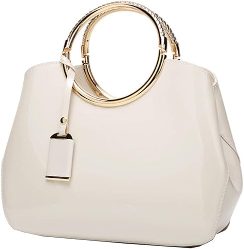 Rullar Bolso elegante de las mujeres y bolso de la manija superior del bolso de la manija de la bolsa de cuero de patente de la totalizador del