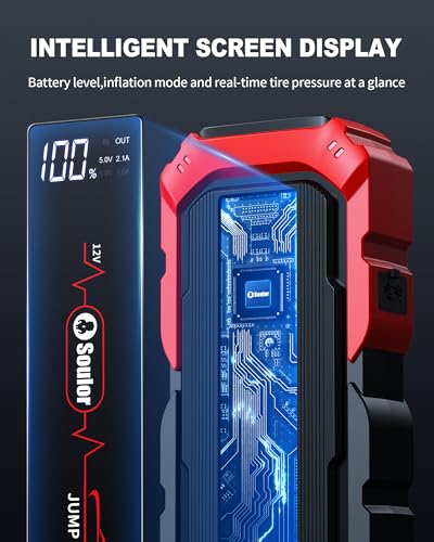 Image of Jump Starter Battery Jumper Starter Portable Car Battery Jump Starter for Up tp All Gas & 12L Diesel, 12V 6000A Portable Jump Box with 3 Modes Flashlight and Jumper Cable