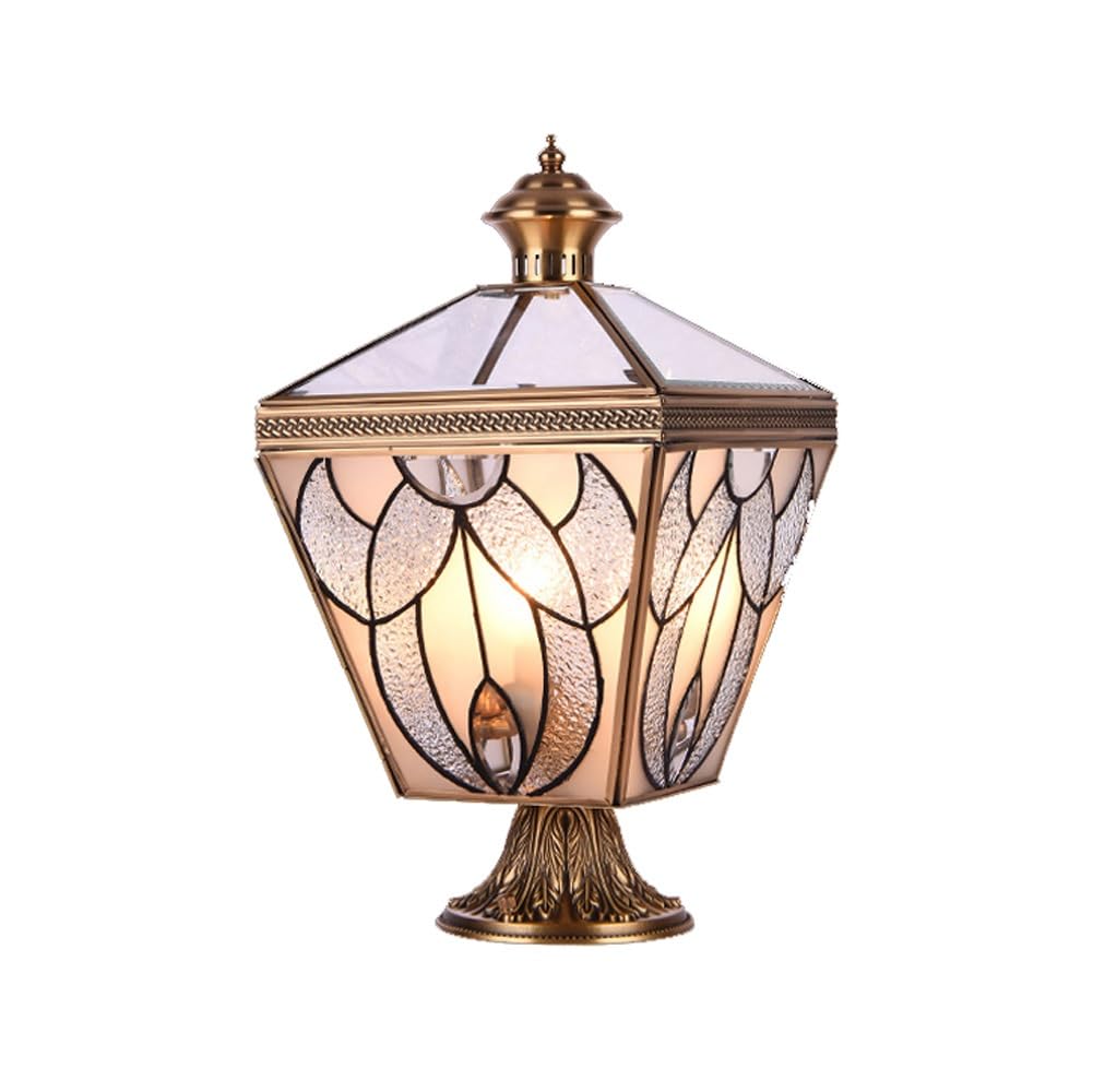 GTHTUHFD European Luxury Post Cap Lights, Outdoor Street Lighting, Gold Column Lamp For Yard, Driveway, Fence
